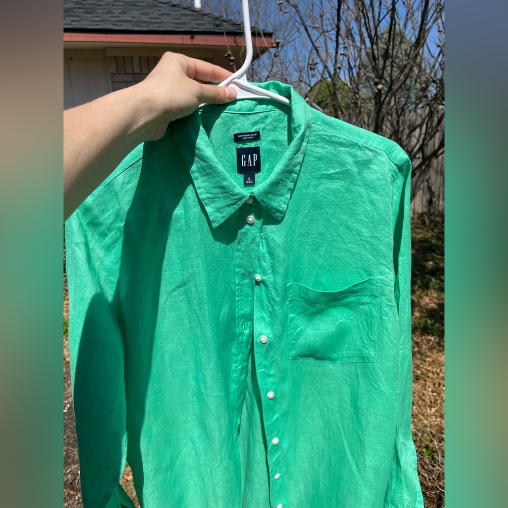 Gap 100% Linen Boyfriend Shirt